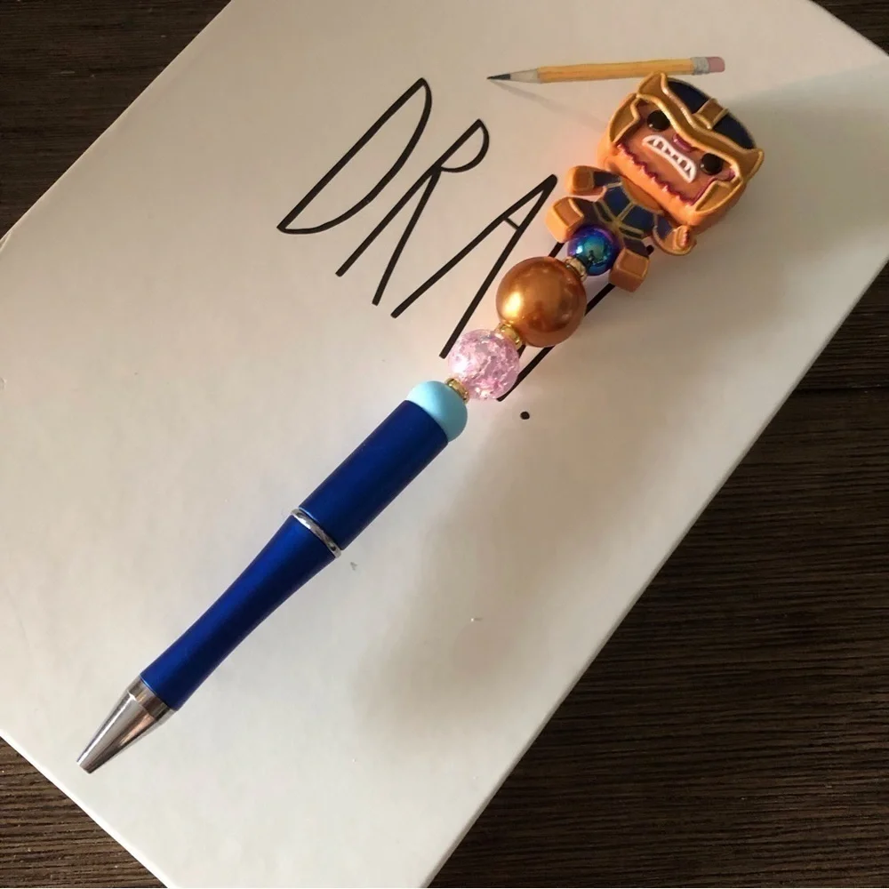 Marvel Gingerbread man handmade beaded pen: Thanos